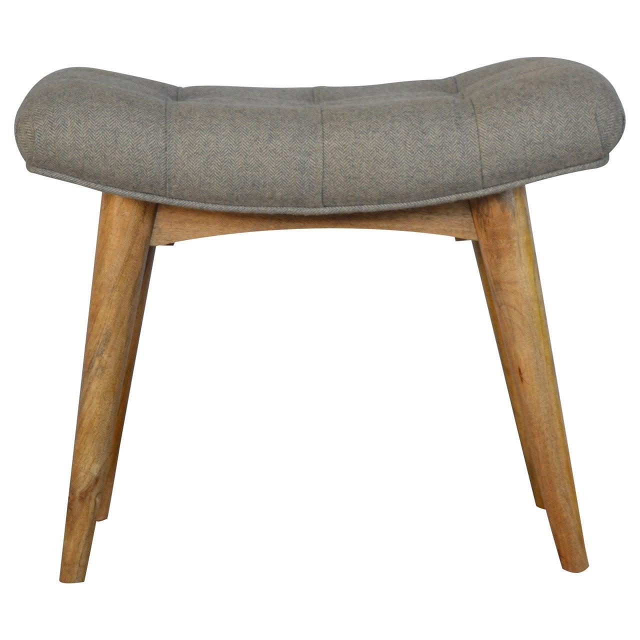 Curved grey tweed bench - crimblefest furniture - image 2