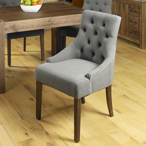 Walnut accent upholstered dining chair - slate - crimblefest furniture - image 1
