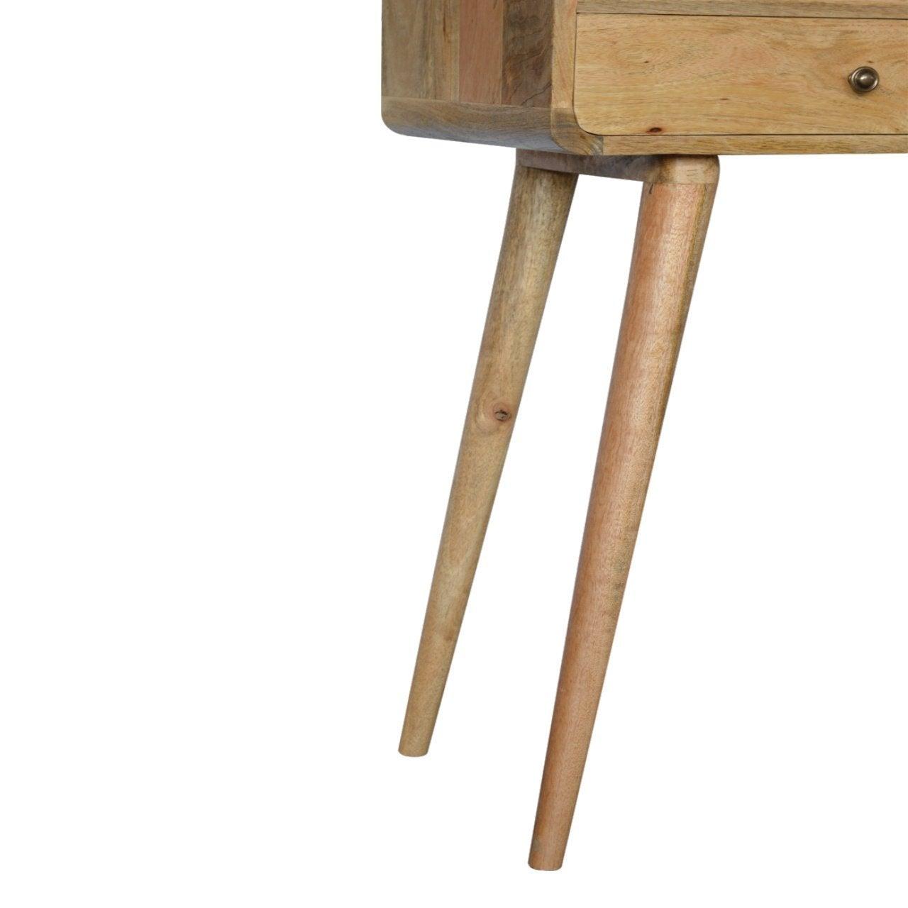 Curved oak-ish console table - crimblefest furniture - image 7