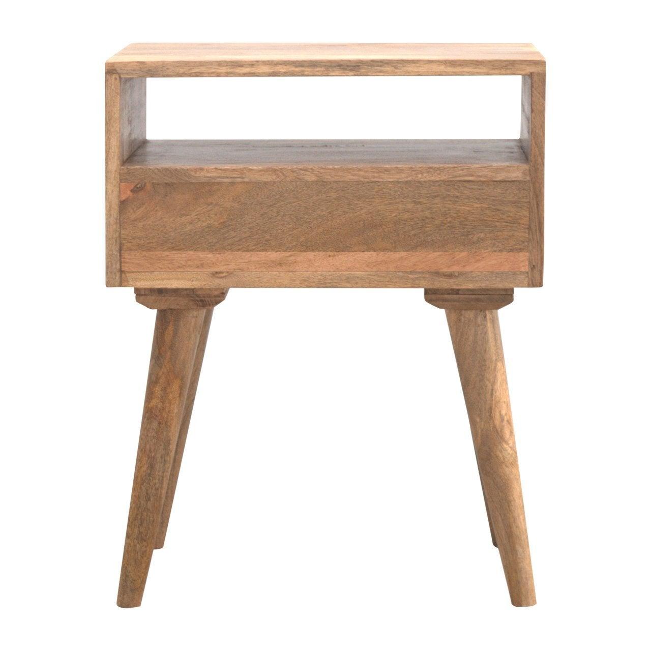 Modern solid wood bedside table with open slot - crimblefest furniture - image 9