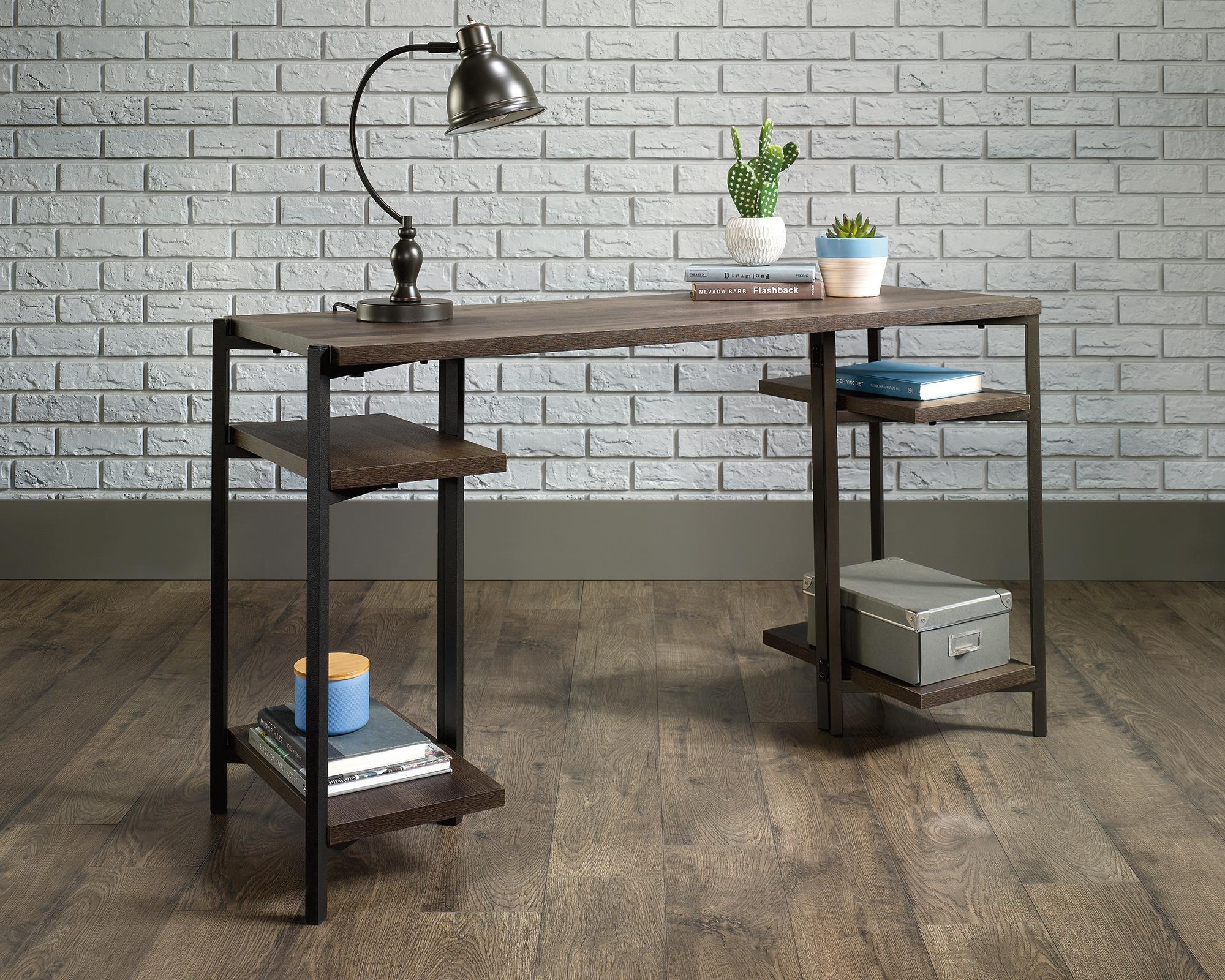 Chunky industrial bench desk smoked oak - image 1