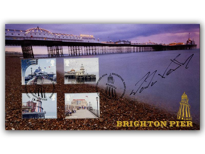 Seaside Architecture - Brighton Pier Stamps from Miniature Sheet signed Wanda Ventham