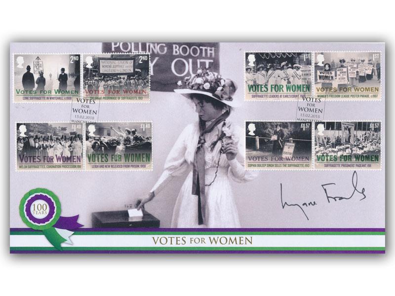Votes for Women, signed by Lynne Franks