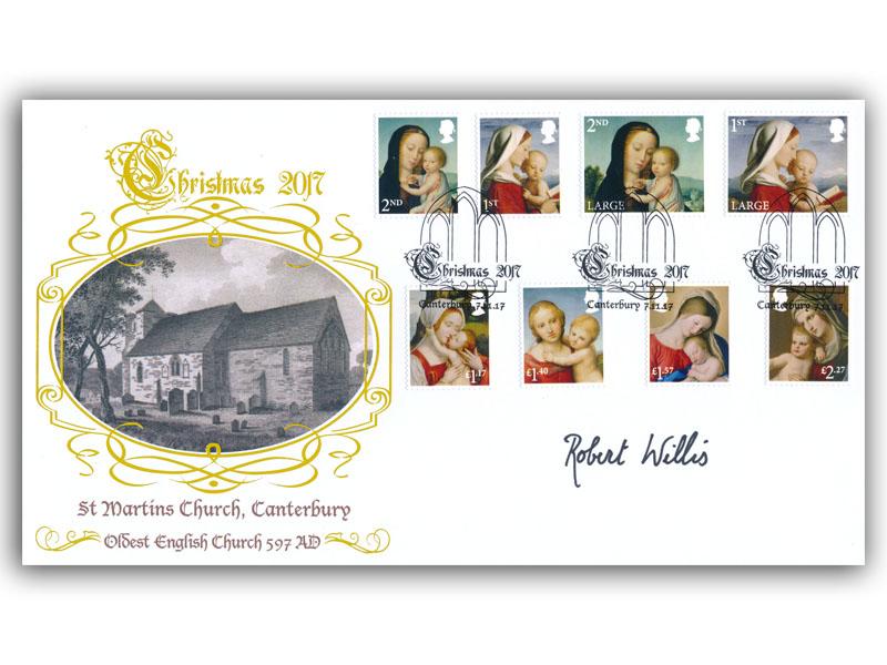 Christmas 2017 Stamps Cover signed by Very Revd Dr Robert Willis