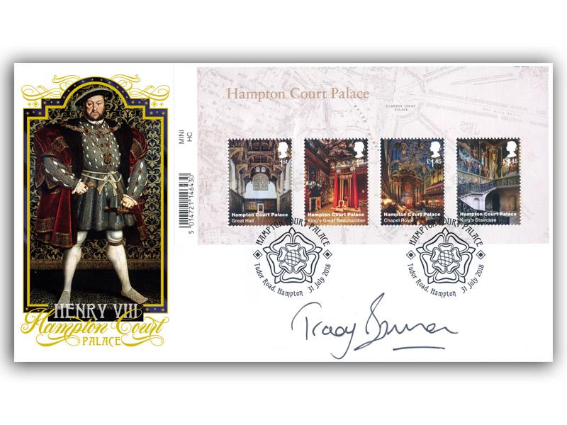 Hampton Court Palace Barcode Miniature Sheet, signed Tracy Borman