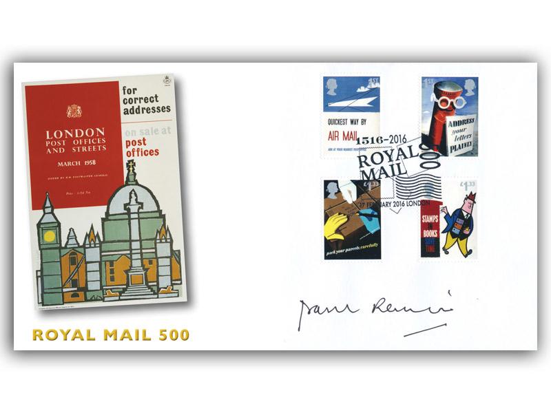 2016 Royal Mail, stamps from the miniature sheet, signed by Dr Paul Rennie