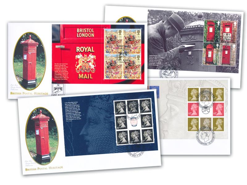 Postboxes Set of 4 Prestige Booklet Covers