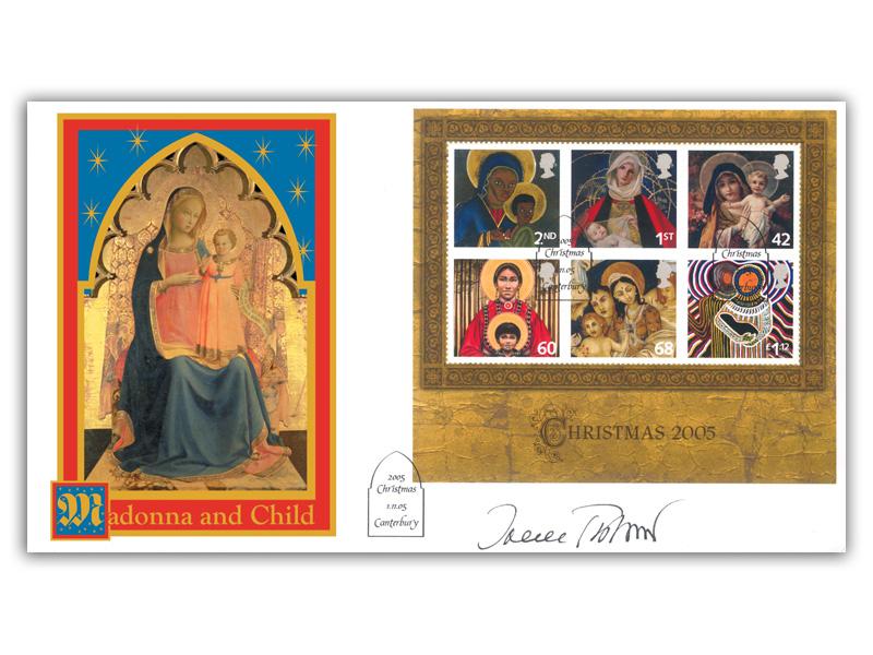 Christmas 2005 miniature sheet - Madonna and Child, signed by Dr Irene Ahrens-Von Treskow