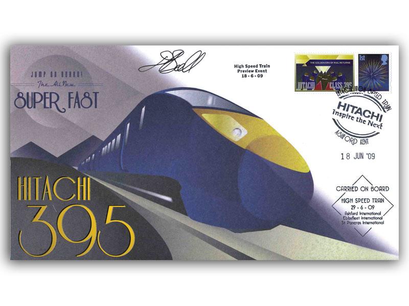 Hitachi Class 395 Commemorative Cover double postmarked, signed by David Bull