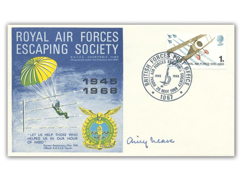 Airey Neave signed 1968 Anniversaries, RAF Escape Society cover