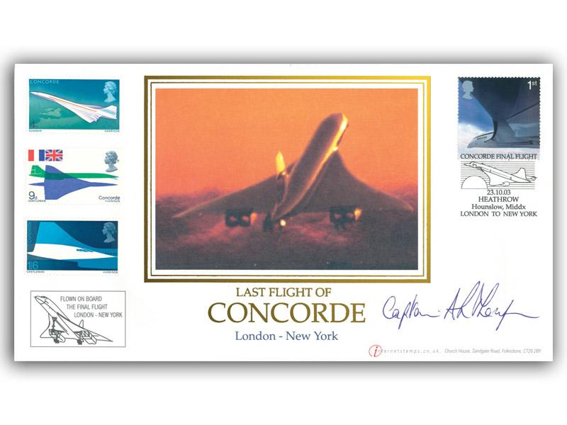 2003 London to New York Final Flight, Flown Cover, Signed Adrian Thompson