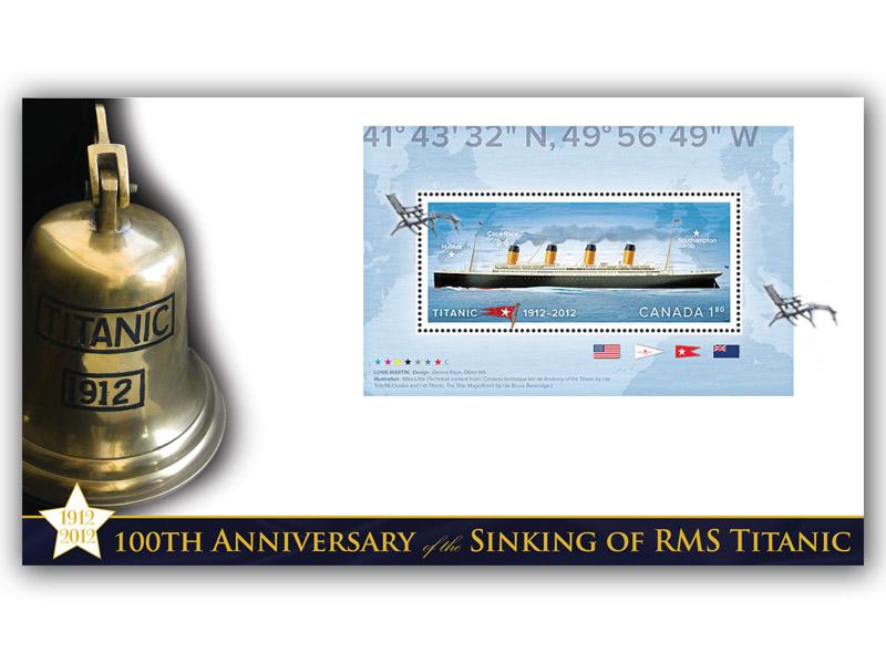 Titanic Centenary Canada Minature Sheet Cover