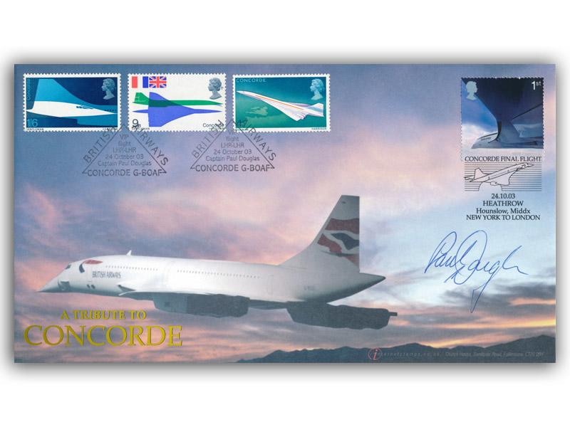 2003 Farewell Concorde, Tribute Flight VIP Flights LHR-LHR, signed Paul Douglas