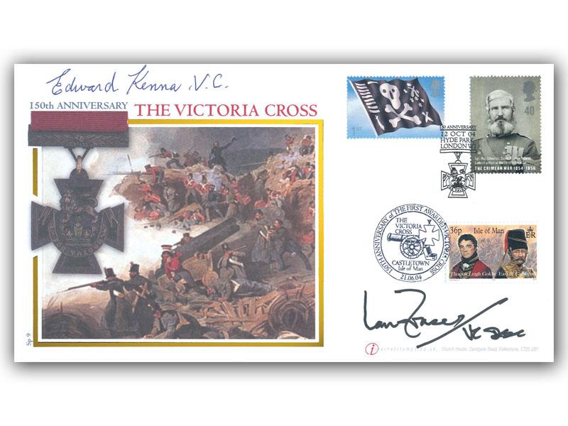 150th Anniversary of the Victoria Cross, signed by Ian Fraser VC and Edward Kenna VC