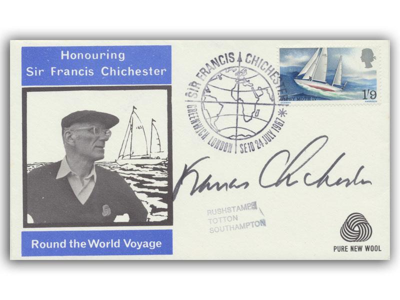 Sir Francis Chichester signed Pure New Wool cover