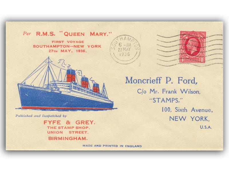 1936 Queen Mary Maiden Voyage, Fyfe & Grey cover