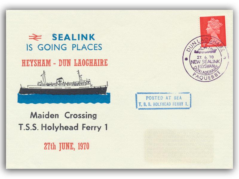 1970 Sealink, Heysham - Dun Laoghaire maiden voyage