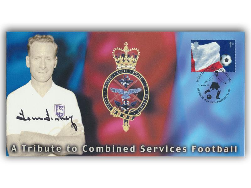 Tom Finney signed 2002 Services cover