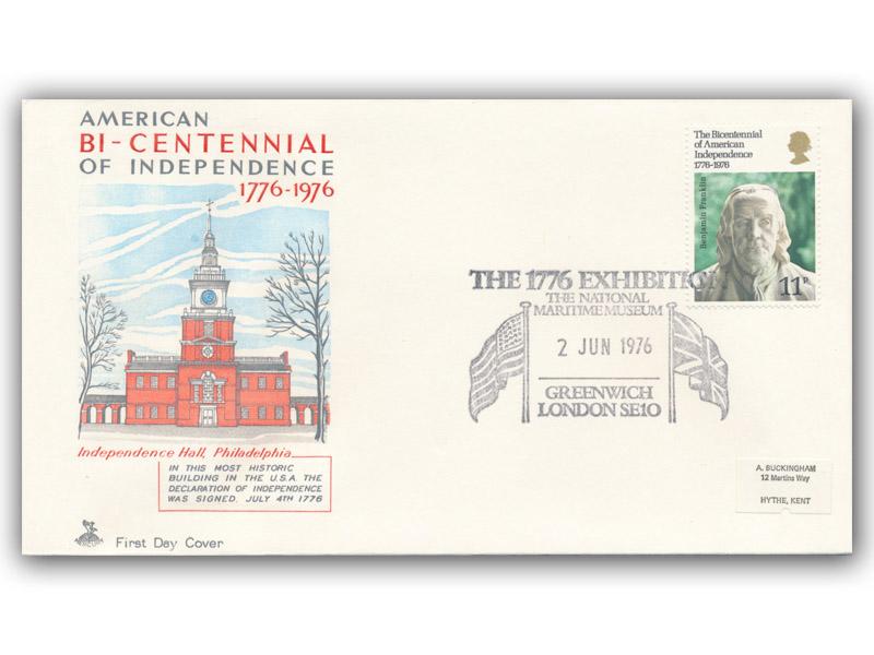 1976 USA Bicentenary, Greenwich Museum postmark