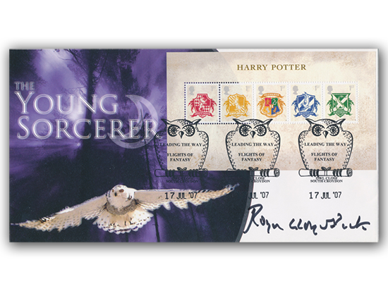 Roger Lloyd Pack signed 2007 Harry Potter miniature sheet