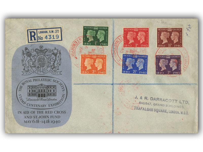 1940 Centenary, Red Cross Stamp Exhibition postmark