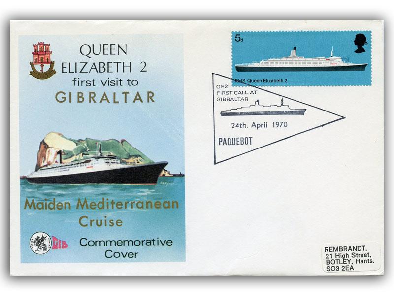 1970 RMS QE2 First Visit to Gibraltar