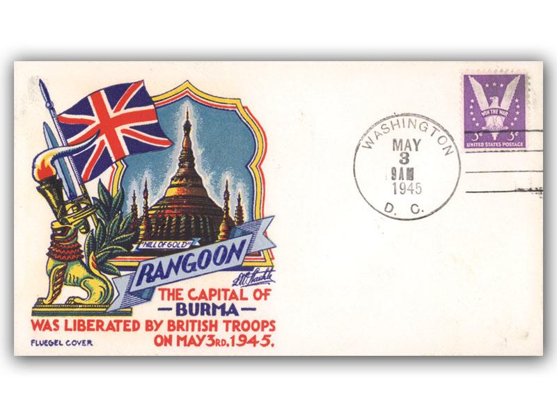 1945 Rangoon Liberated, Fluegel cover