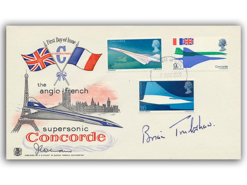Brian Trubshaw signed 1969 Concorde, Stuart cover