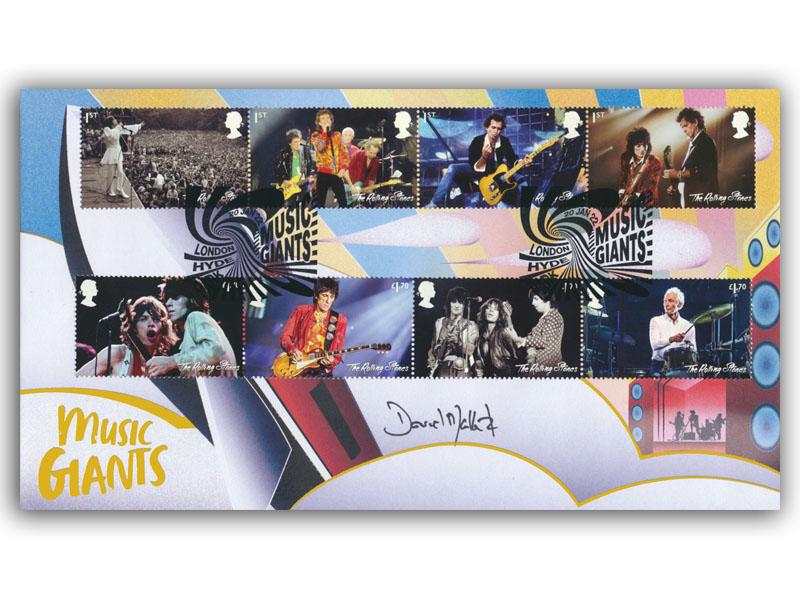 The Rolling Stones Stamps Cover, signed David Mallet