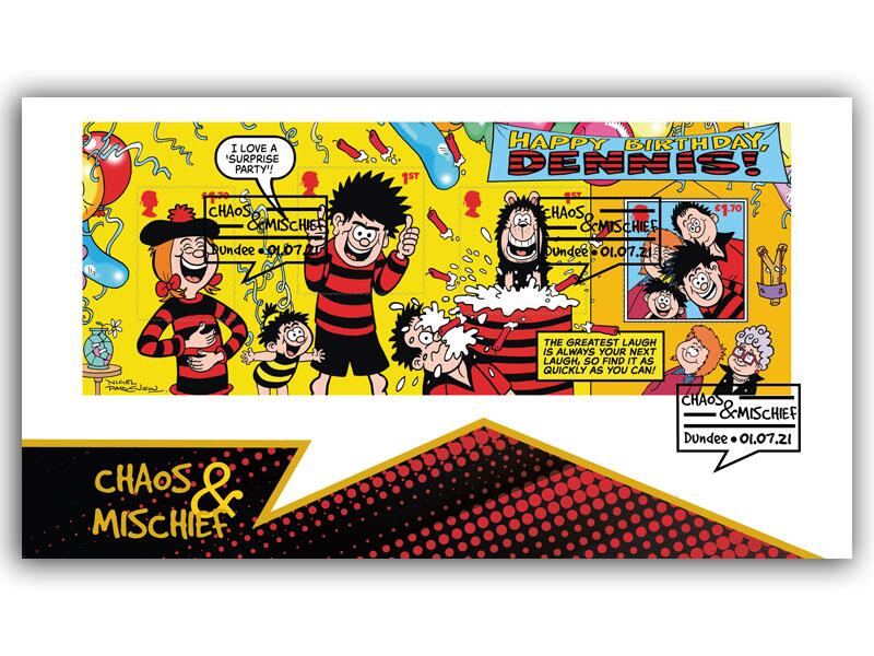 70th Anniversary of Dennis & Gnasher Miniature Sheet Cover