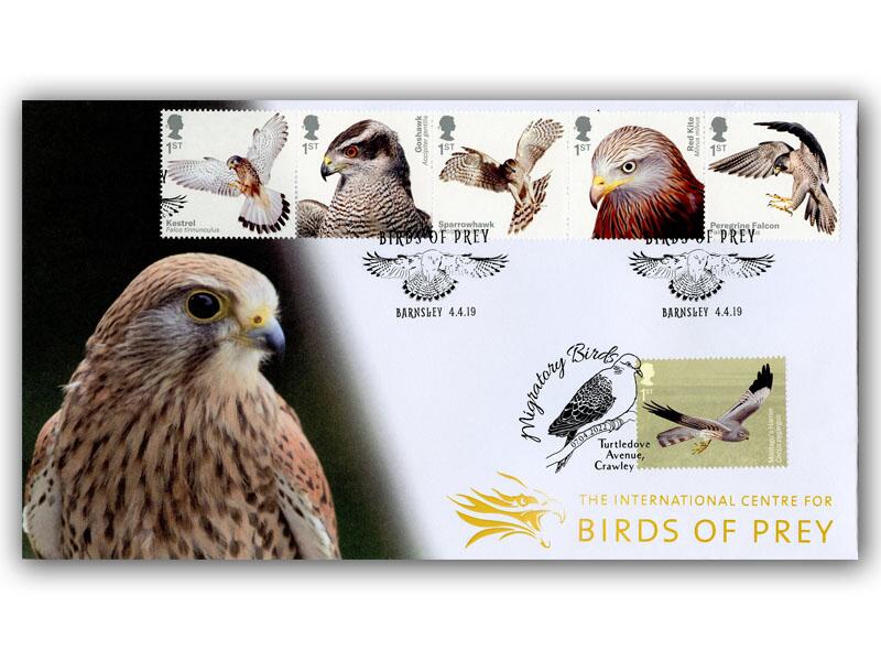 Birds of Prey - Kestrel double postmark
