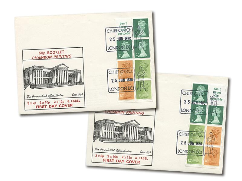 1980 50p Chambon Booklet, London Chief Office postmarks