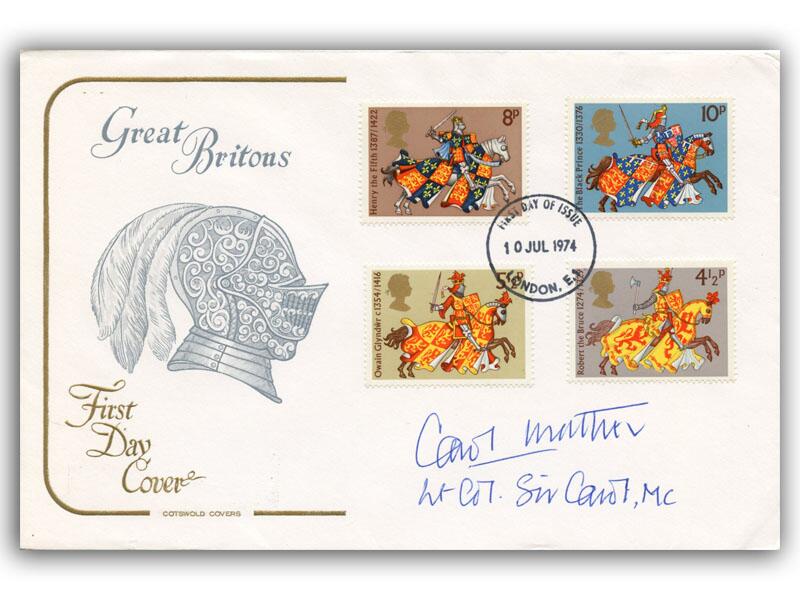 Carol Mather signed 1974 Great Britons cover