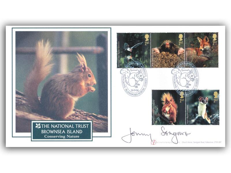 Woodland Animals - Dinefwr Deer Park Stamp cover Signed by Jenny Seagrove
