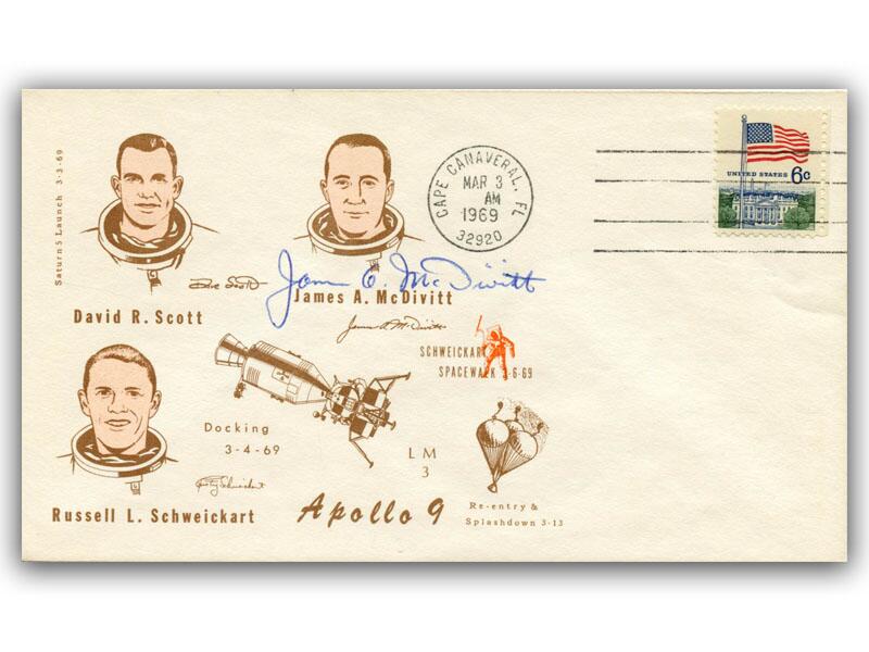James McDivitt signed 1969 Apollo 9 cover