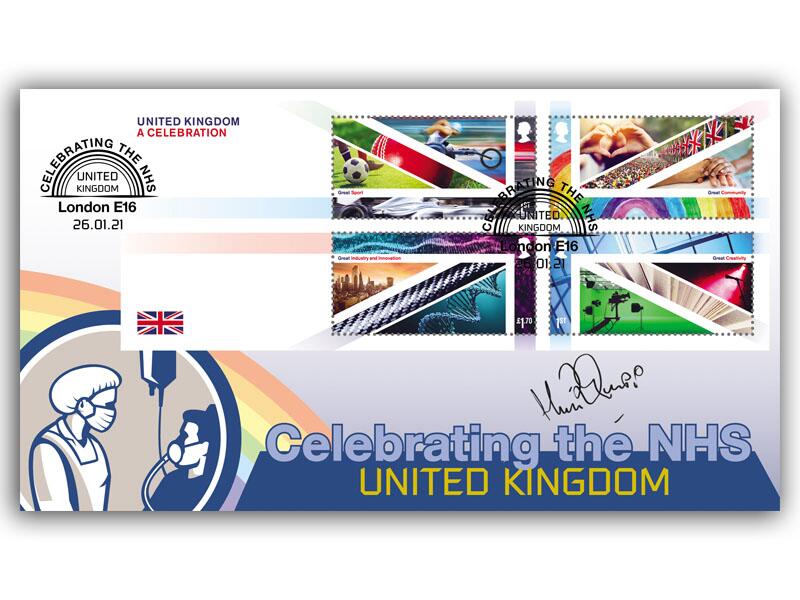 2021 United Kingdom - A Celebration Miniature Sheet Cover, signed by Harry Redknapp