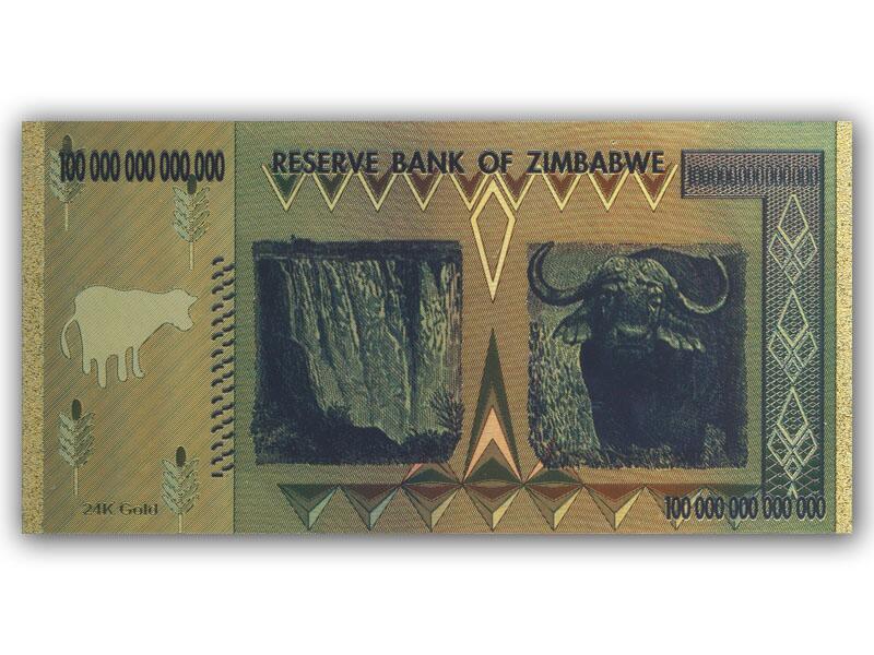 Zimbabwe One Hundred Trillion Dollars banknote