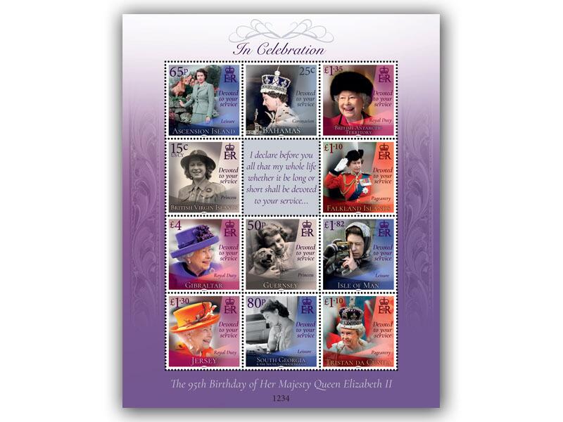 2021 Queen Elizabeth II 95th Birthday, joint issue mint miniature sheet