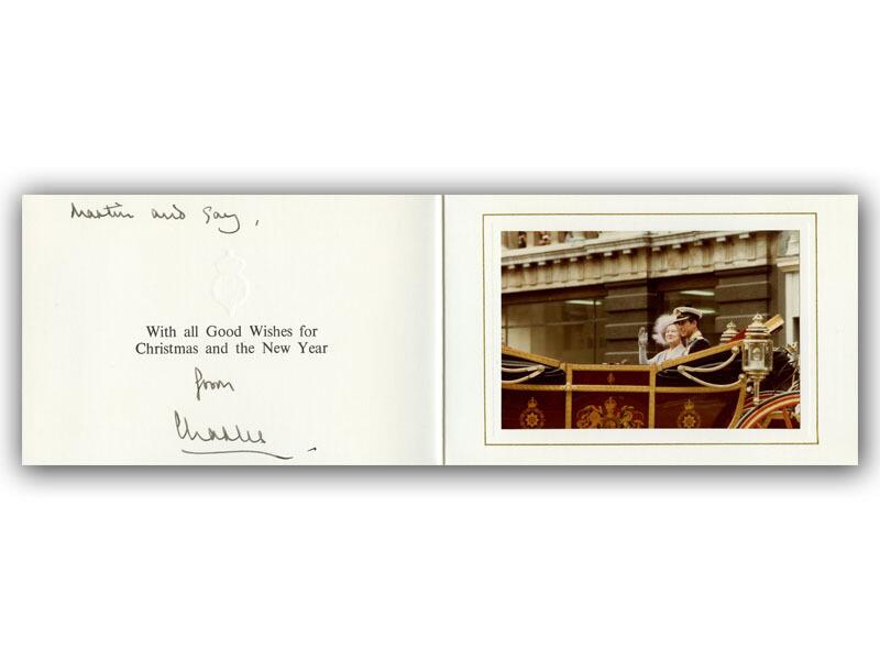 King Charles III signed 1980 Christmas Card