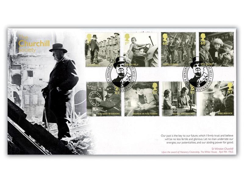 Britain Alone, Churchill full set, Westerham postmark