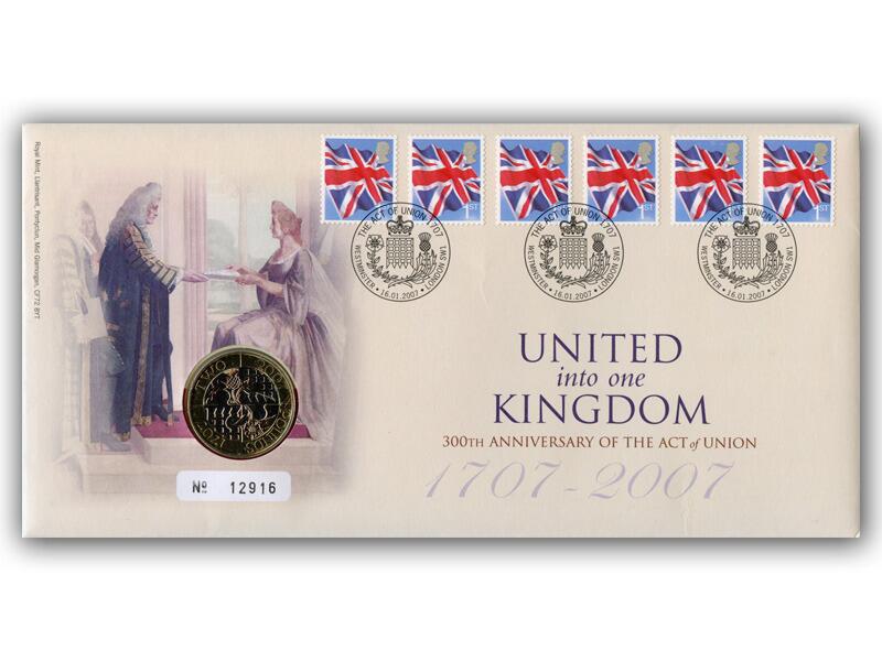 2007 Act of Union £2 coin cover
