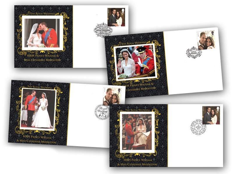 Royal Wedding, set of single stamp covers