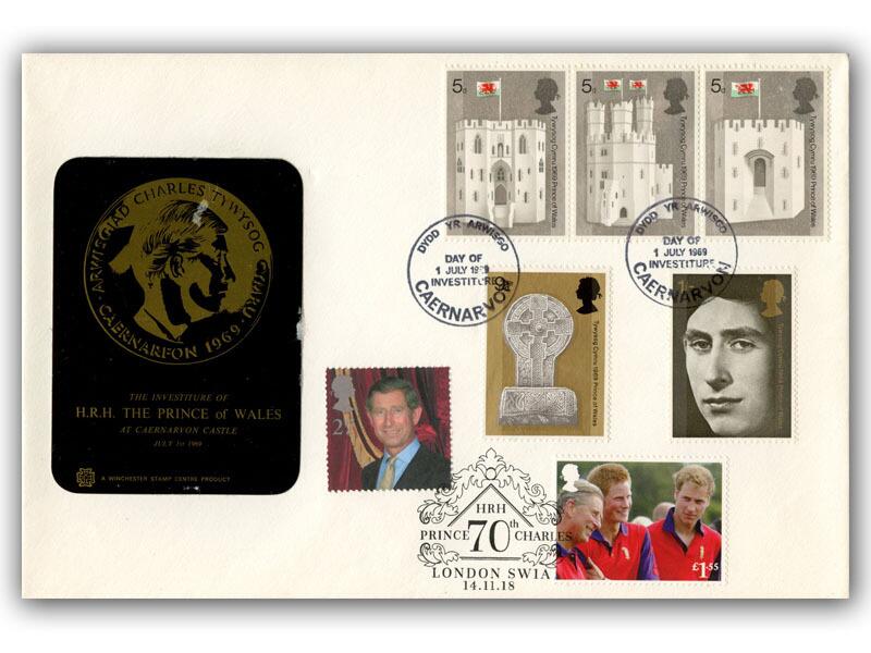 1969 Investiture & 2018 King Charles III 70th Birthday double