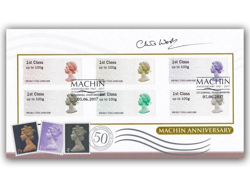 Post & Go - 50th Anniversary of the Machin Definitive Stamps, signed by Chris West