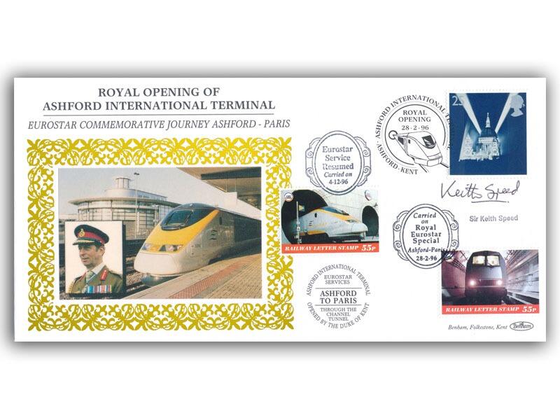Royal Opening of Ashford International Station, carried and signed