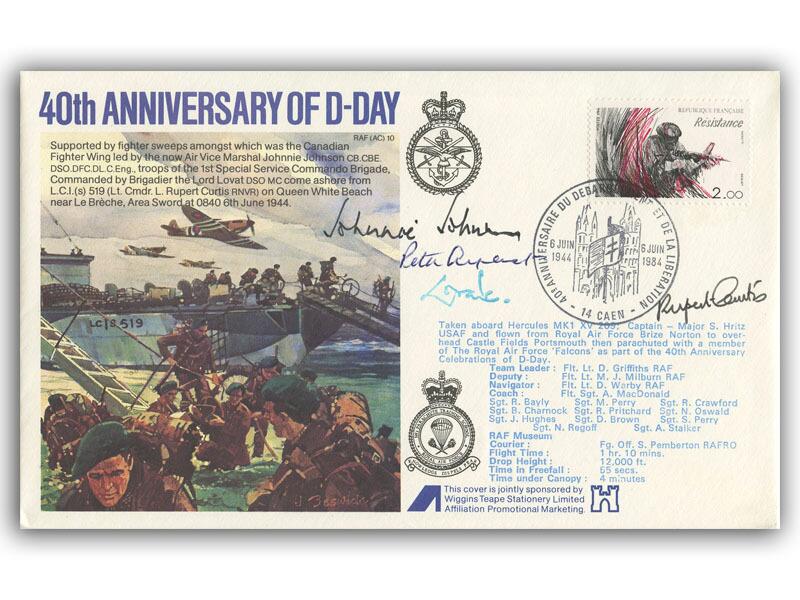 Johnnie Johnson signed 1984 D-Day cover
