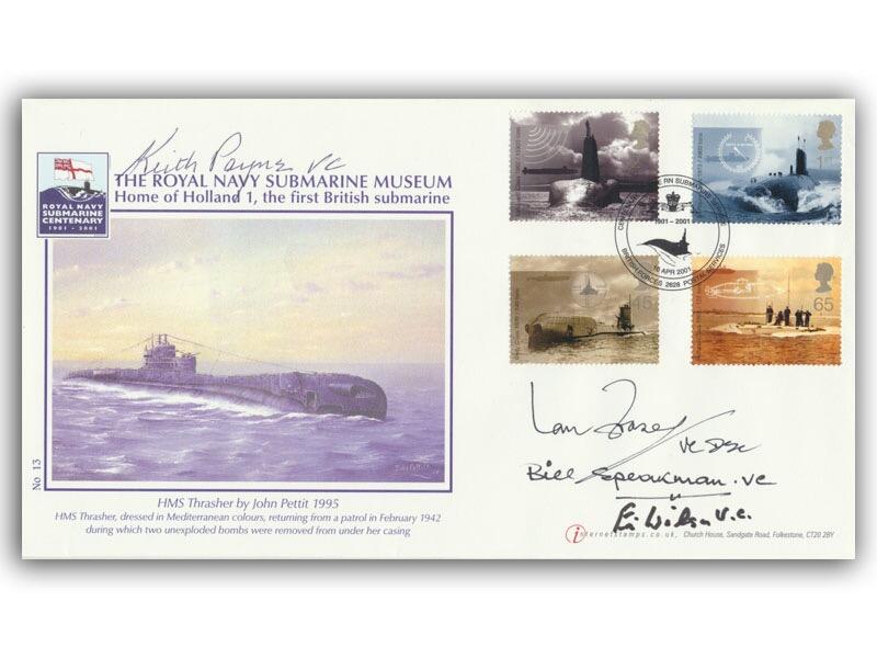 Submarine, BFPS 2628 postmark, signed Keith Payne, Ian Fraser, Bill Speakman & Eric Wilson