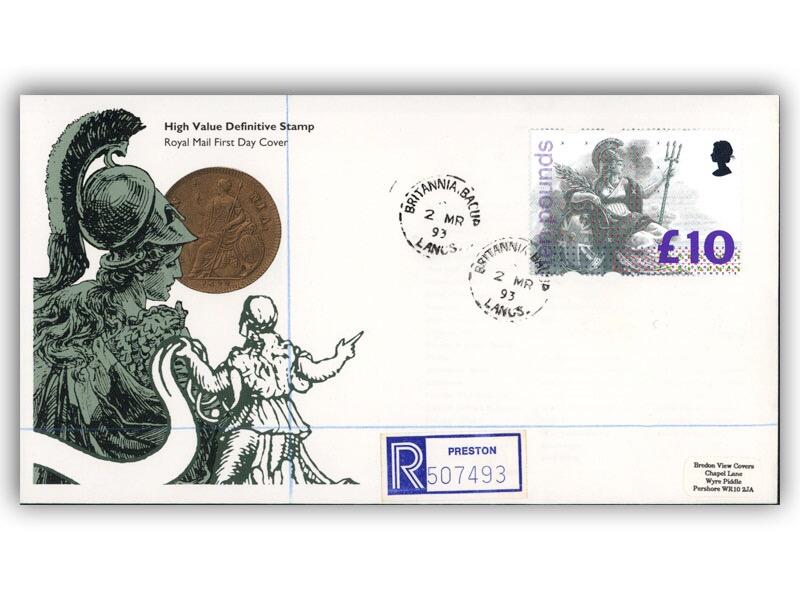 1993 £10 High Value, Britannia CDS