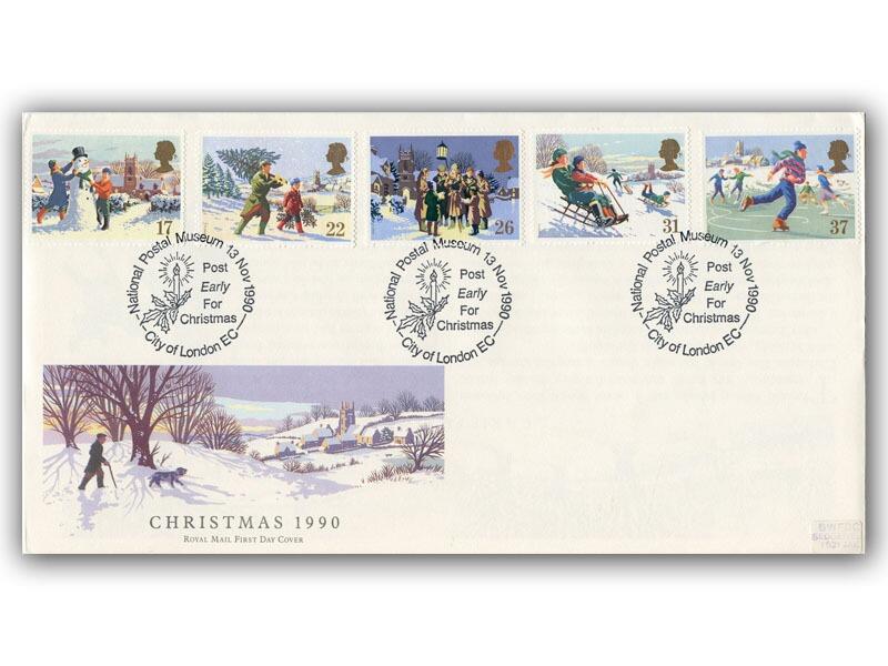 1990 Christmas First Day Cover