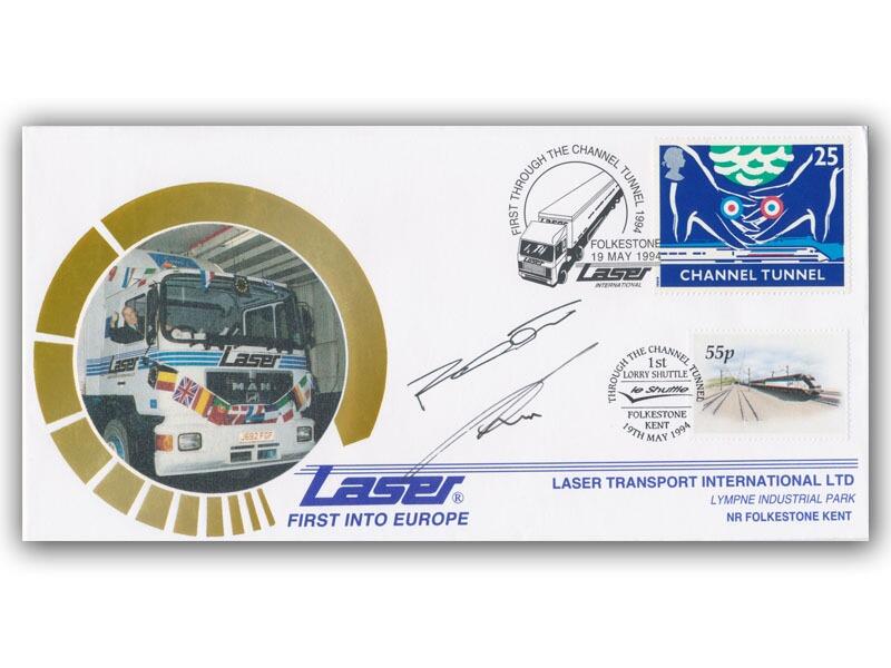 1994 Channel Tunnel, Laser Transport, signed Roy Clementson & John Smith